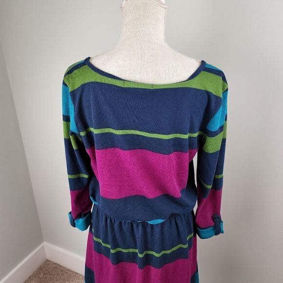 Derek Heart Women’s Elastic Tie Waist Rolled Sleeve Midi Dress Size XL - Picture 5 of 8